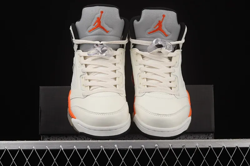 All categories Air Jordan Jordan series basketball shoes Air Jordan 5 pure original version Air Jordan 5 "Total Orange" AJ5 Joe 5 white buckle DC1060-100